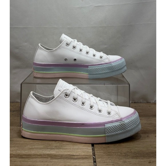 Converse Shoes - Converse Chuck Taylor All Star Lift Platform Rainbow Stripe Low Top Women's 9